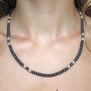 Hematite and Silver Necklace